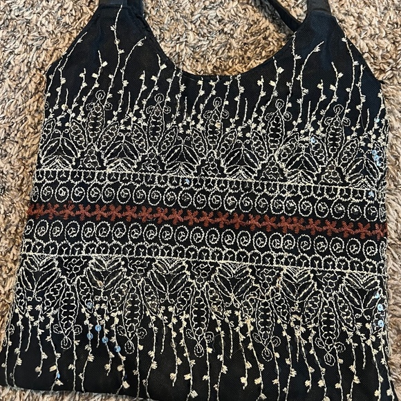 Handbags - unique vintage style beaded shoulder handbag purse with zipper